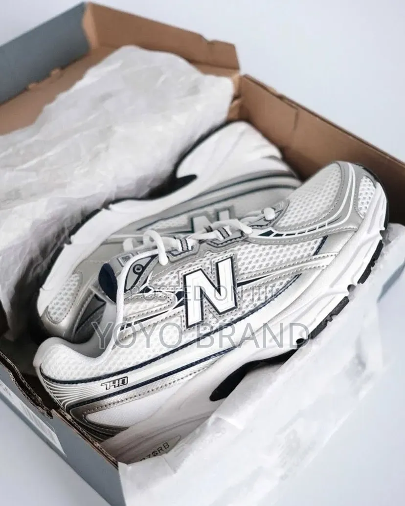 New Balance 740 White/Strip Blue Unisex Fashion Sneakers