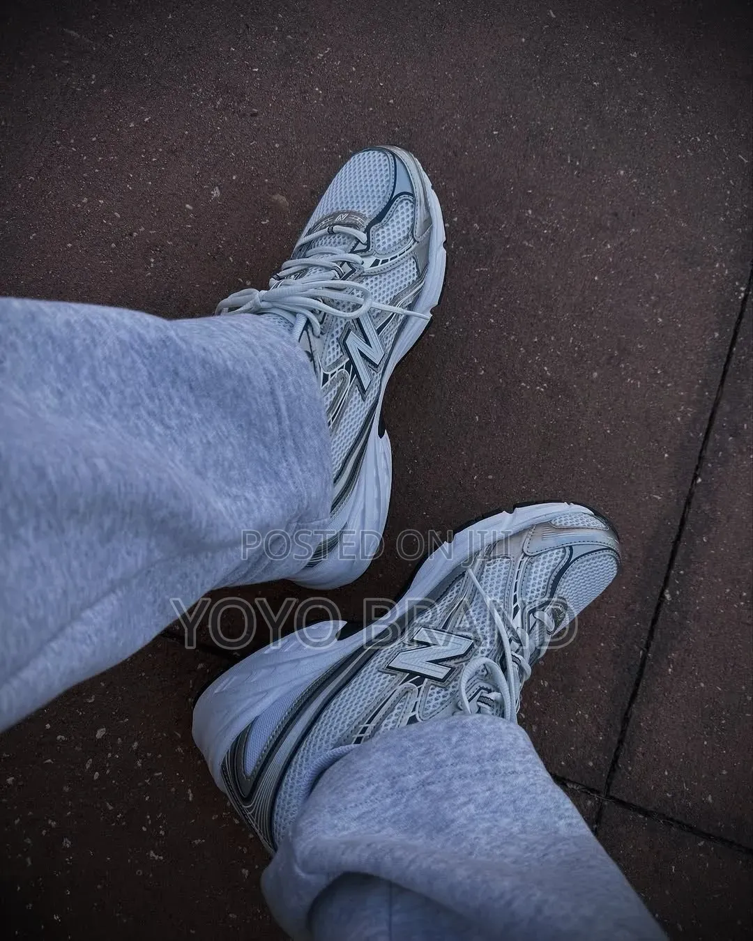 New Balance 740 White/Strip Blue Unisex Fashion Sneakers