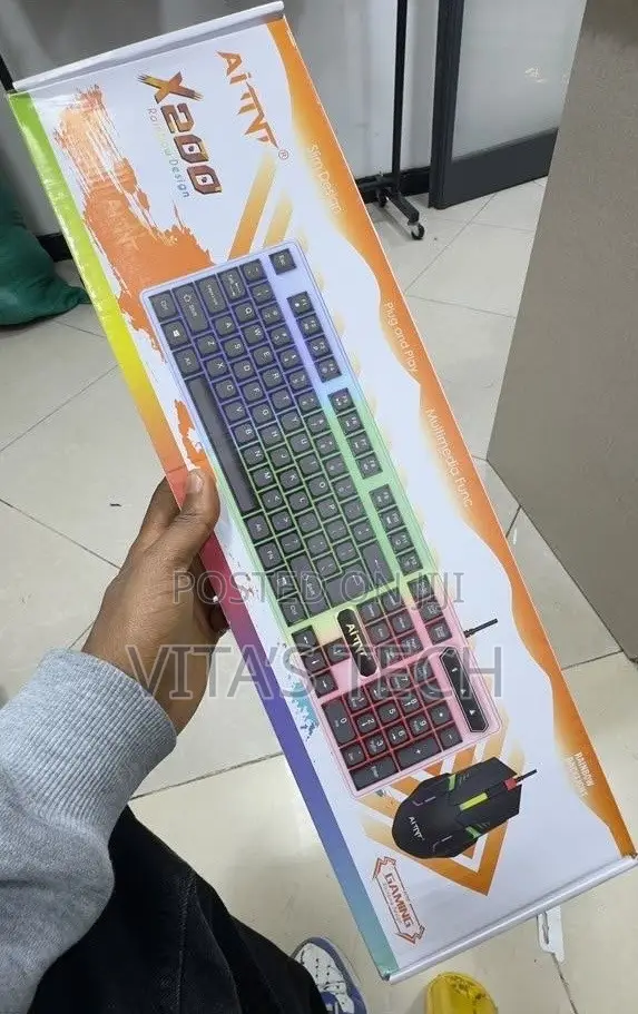 AITNT X200 Rainbow Gaming Keyboard & Mouse Combo