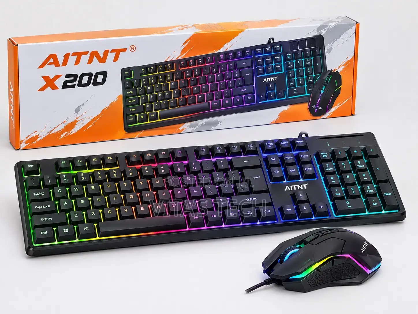 AITNT X200 Rainbow Gaming Keyboard & Mouse Combo