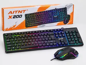 AITNT X200 Rainbow Gaming Keyboard & Mouse Combo