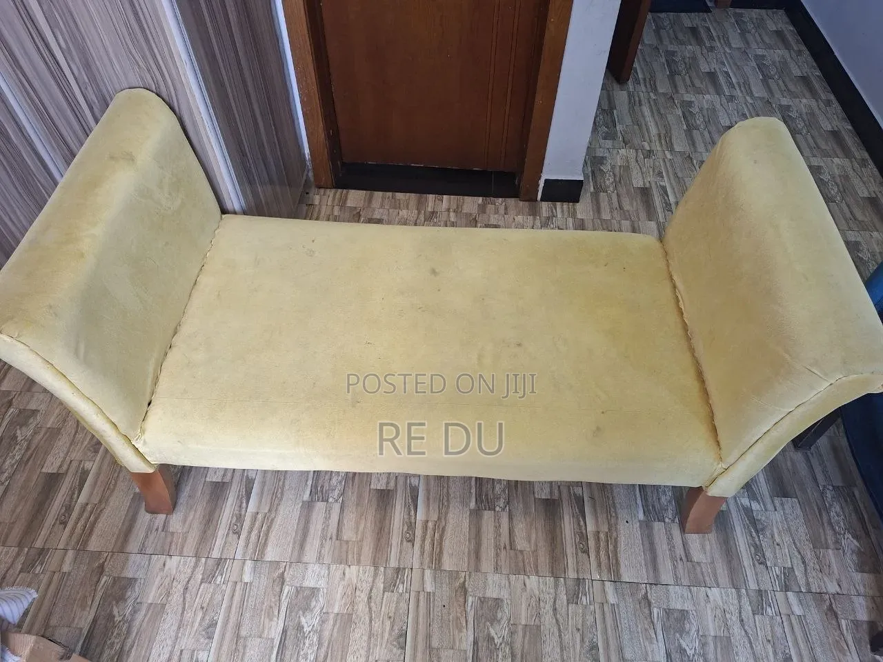 Modern Yellow Velvet Bench