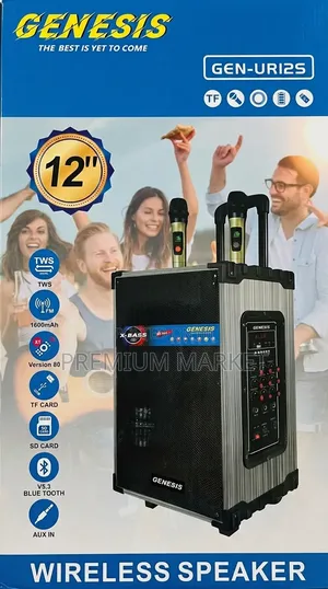 Speaker Genesis GEN-UR12S 12" Wireless Trolley System የብሉቱዝ ስፒከር