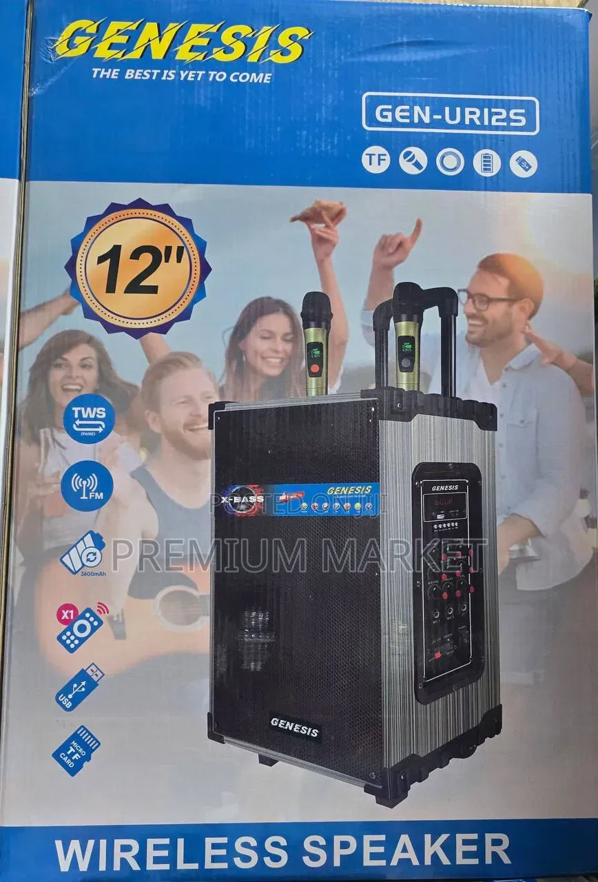 Speaker Genesis GEN-UR12S 12" Wireless Trolley System የብሉቱዝ ስፒከር