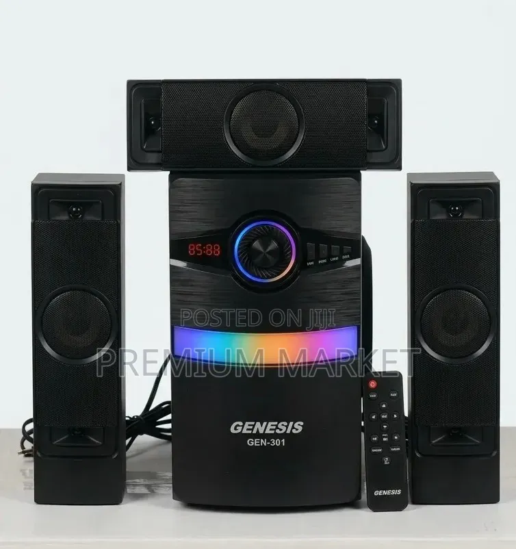 Speaker Genesis GEN-301 3.1-Channel Multimedia Speaker System የታቪ ስፒከር