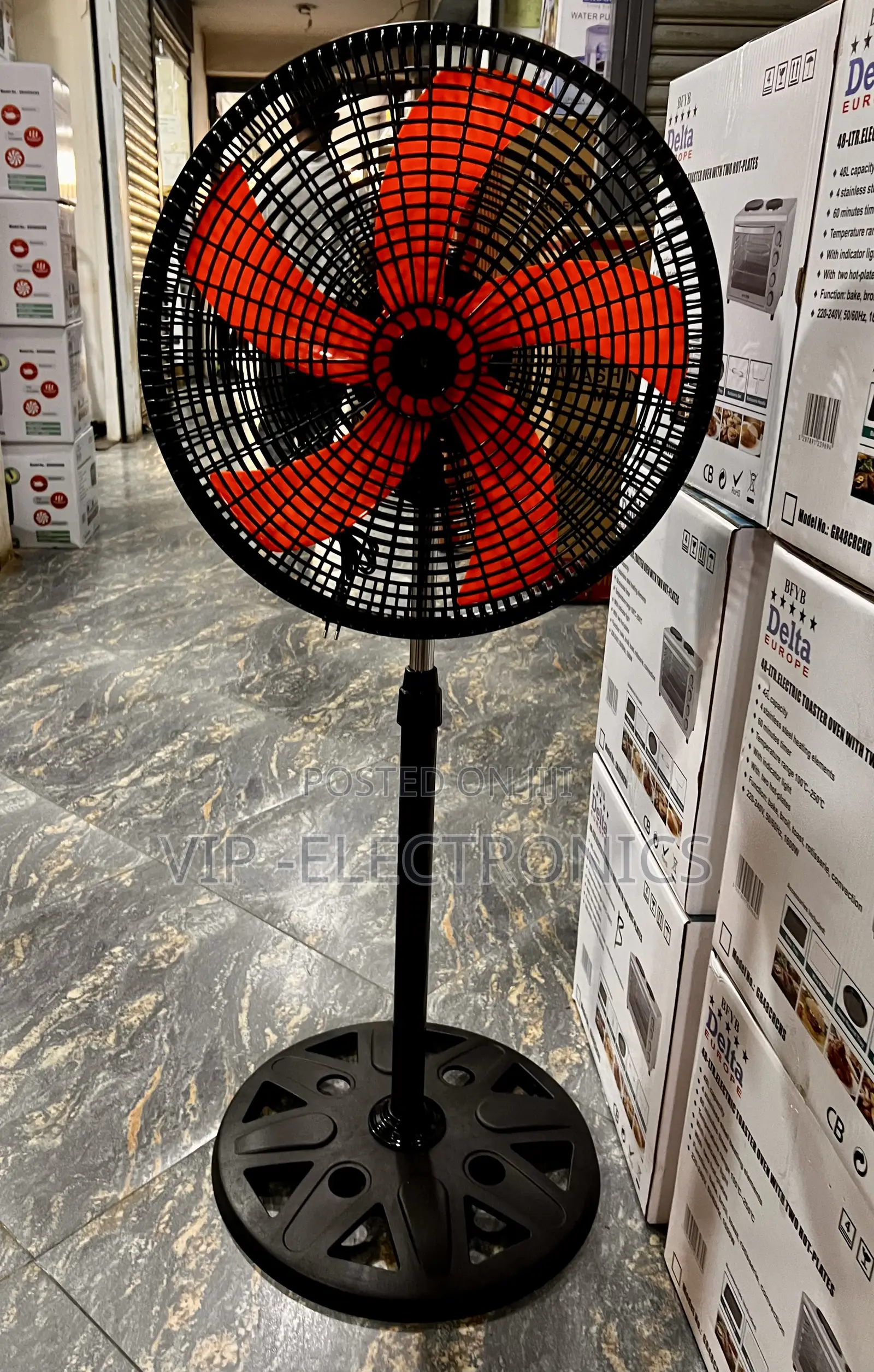 Pacific Stand Fan – Powerful Standing Electric Fan With Orange Blades