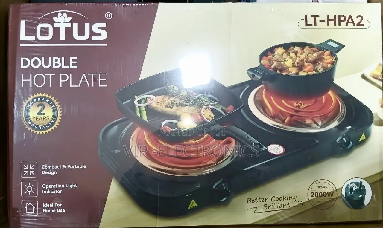 Lotus Electric Stove Double Hot Plate Stove – 2000W Portable Double