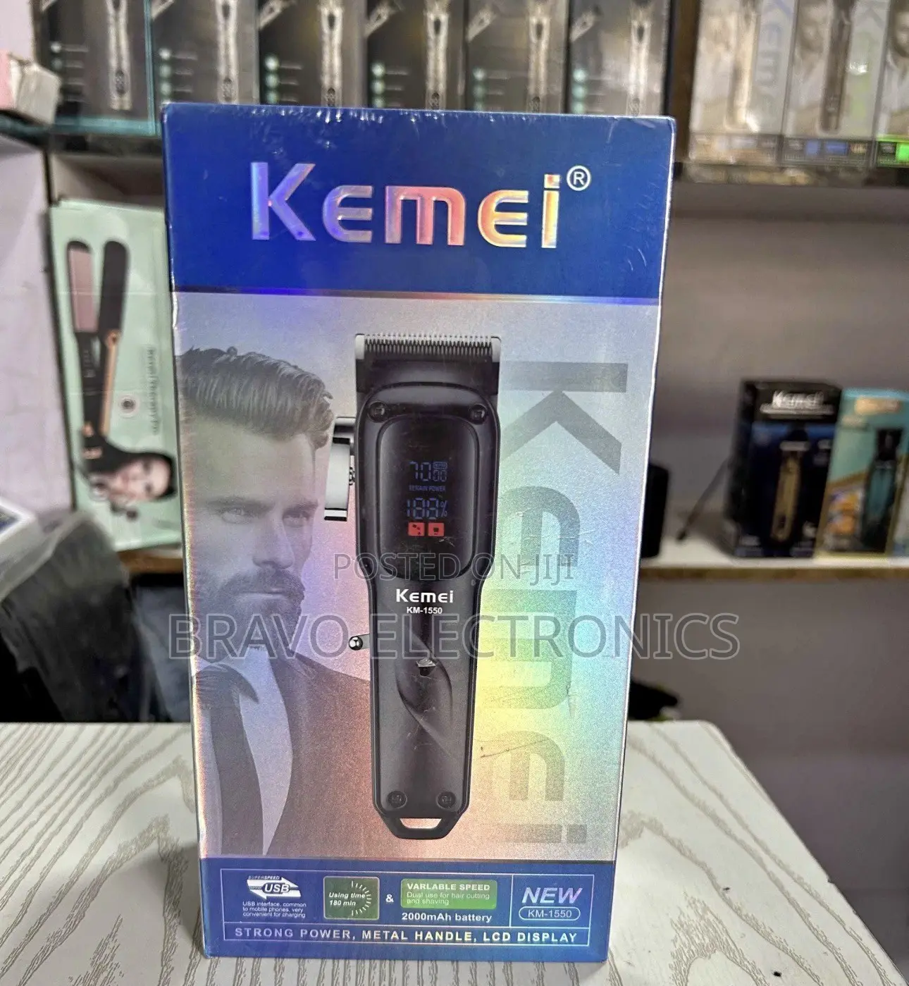 Kemei KM-1550 Professional Hair Clipper - LED Display Low Noise 