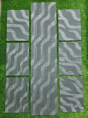 Striped Table Runner and Placemats Set Table Mat የጠረቤዛ ልብስ