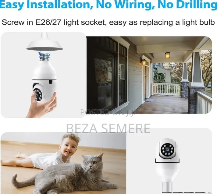 360-Degree Panoramic Indoor Bulb Security Camera