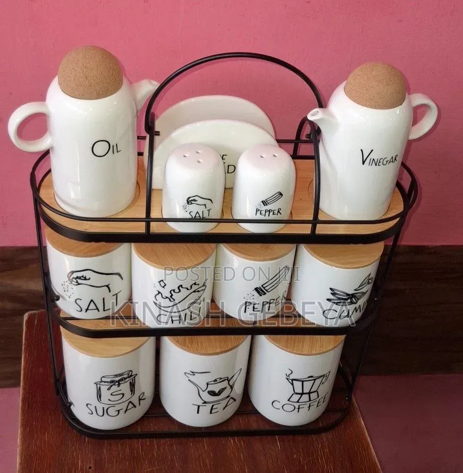 Dry Food and Spice Storage With Steel Stand