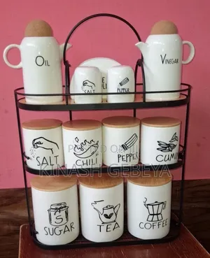 Dry Food and Spice Storage With Steel Stand