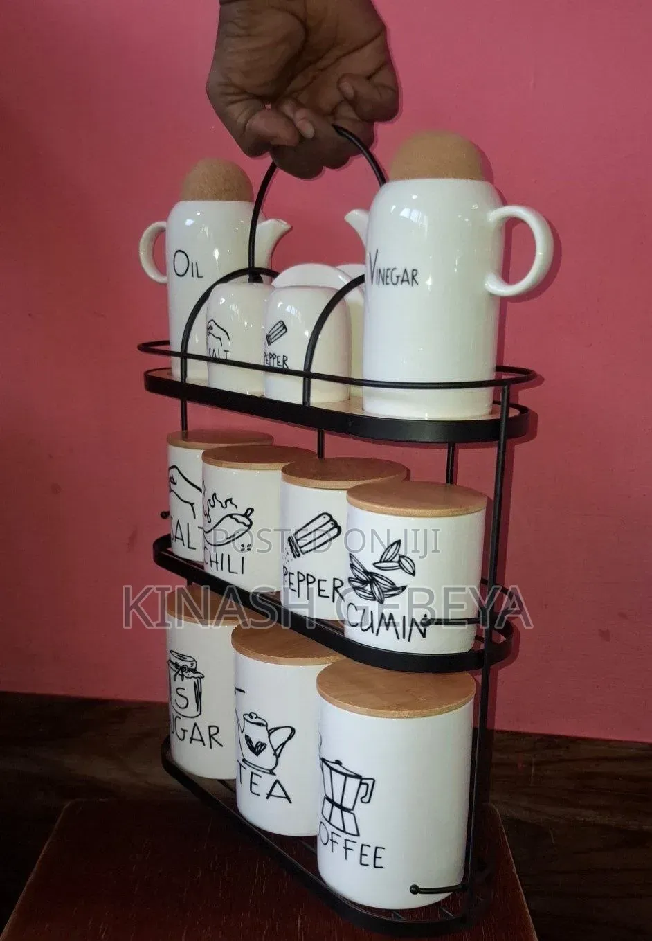 Dry Food and Spice Storage With Steel Stand