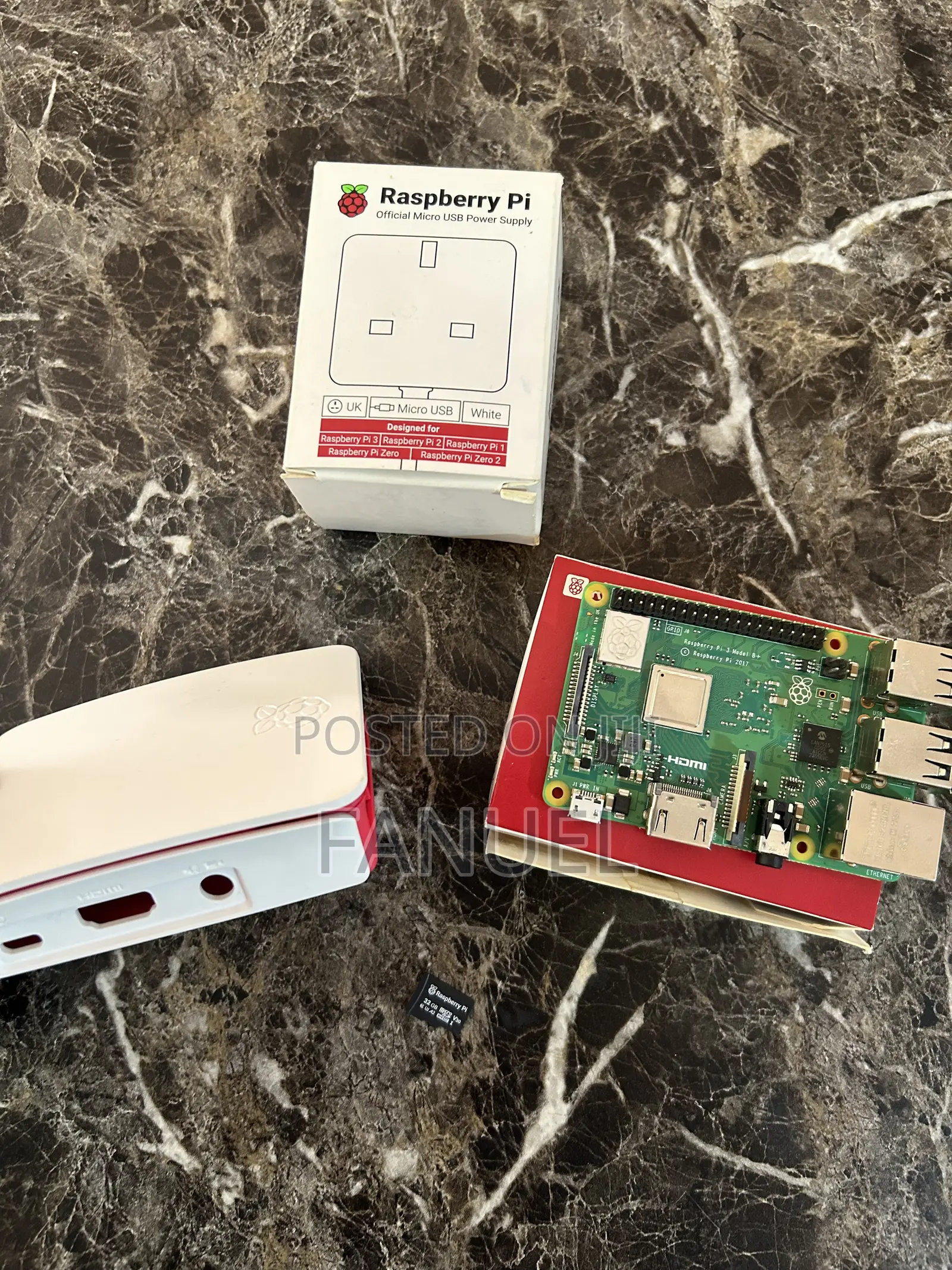 Raspberry Pi 3B+ Full Kit: Official Case, 32GB SD Card & Power Supply