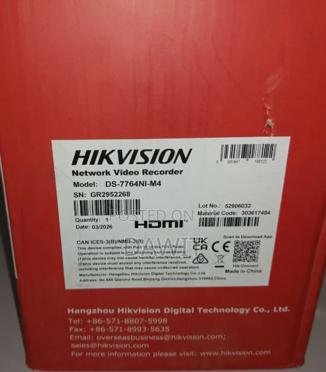Hikvision Ds-7764ni-M4 64-Channel Professional 8k Network (Nvr)