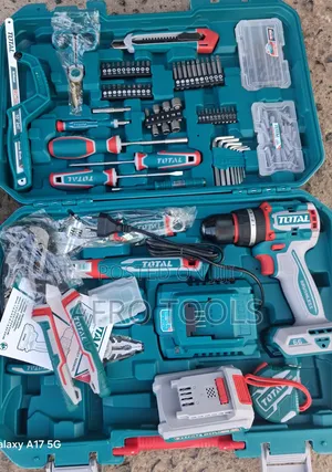 TOTAL 165-Piece Cordless Drill Hand Tool Set 20V Brushless Drill Kit
