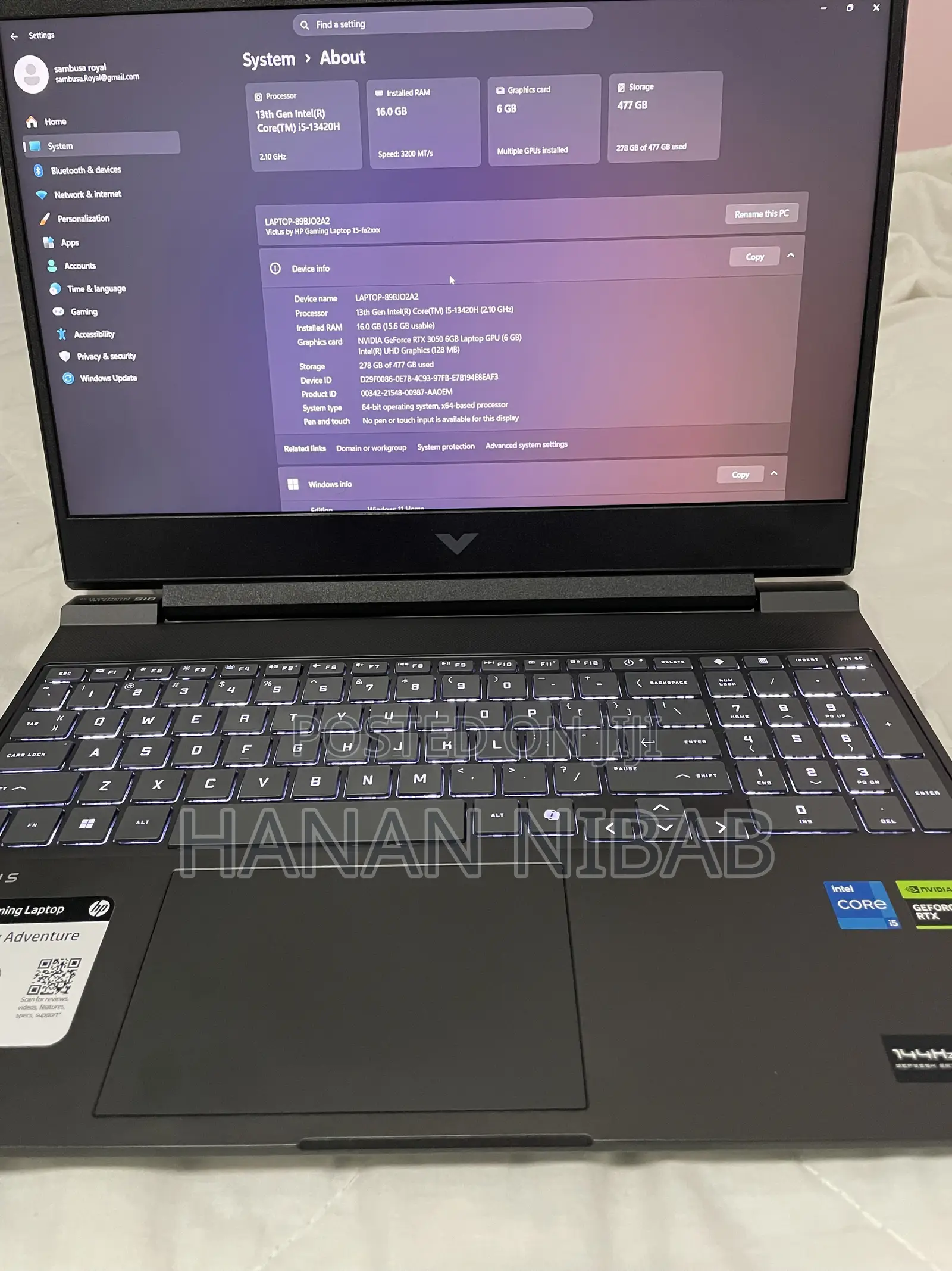 New Laptop HP Victus 15 16GB Intel Core i5 SSD 512GB