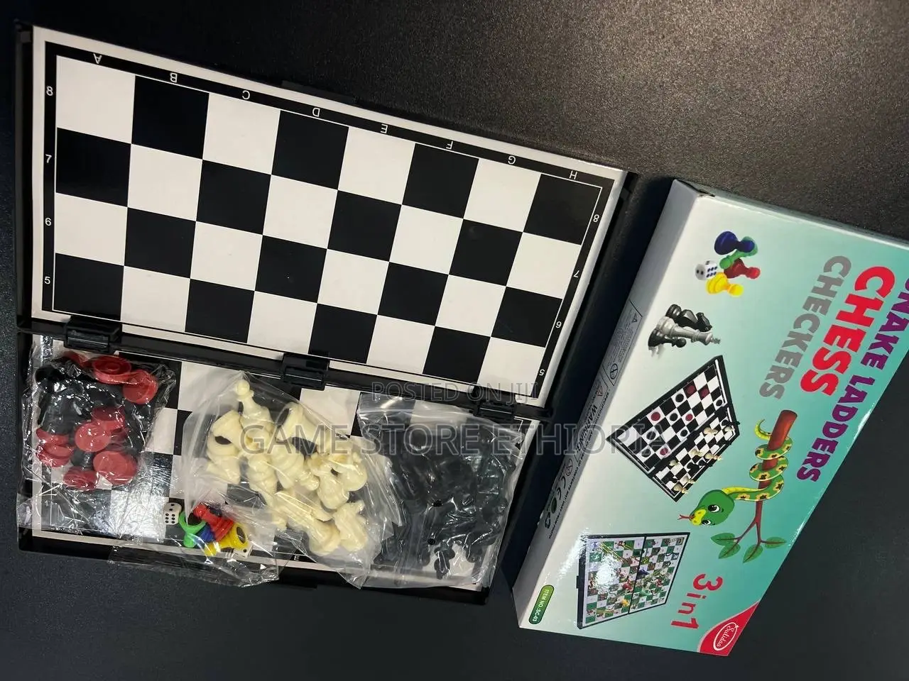3in1 • Snakes & Ladders • Chess • Checkers 3በ1 ጨዋታ ስኔክ + ቼዝ + ዳማ