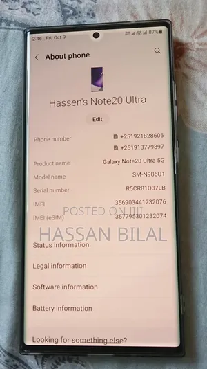 Samsung Galaxy Note 20 Ultra 5G 128 GB Black