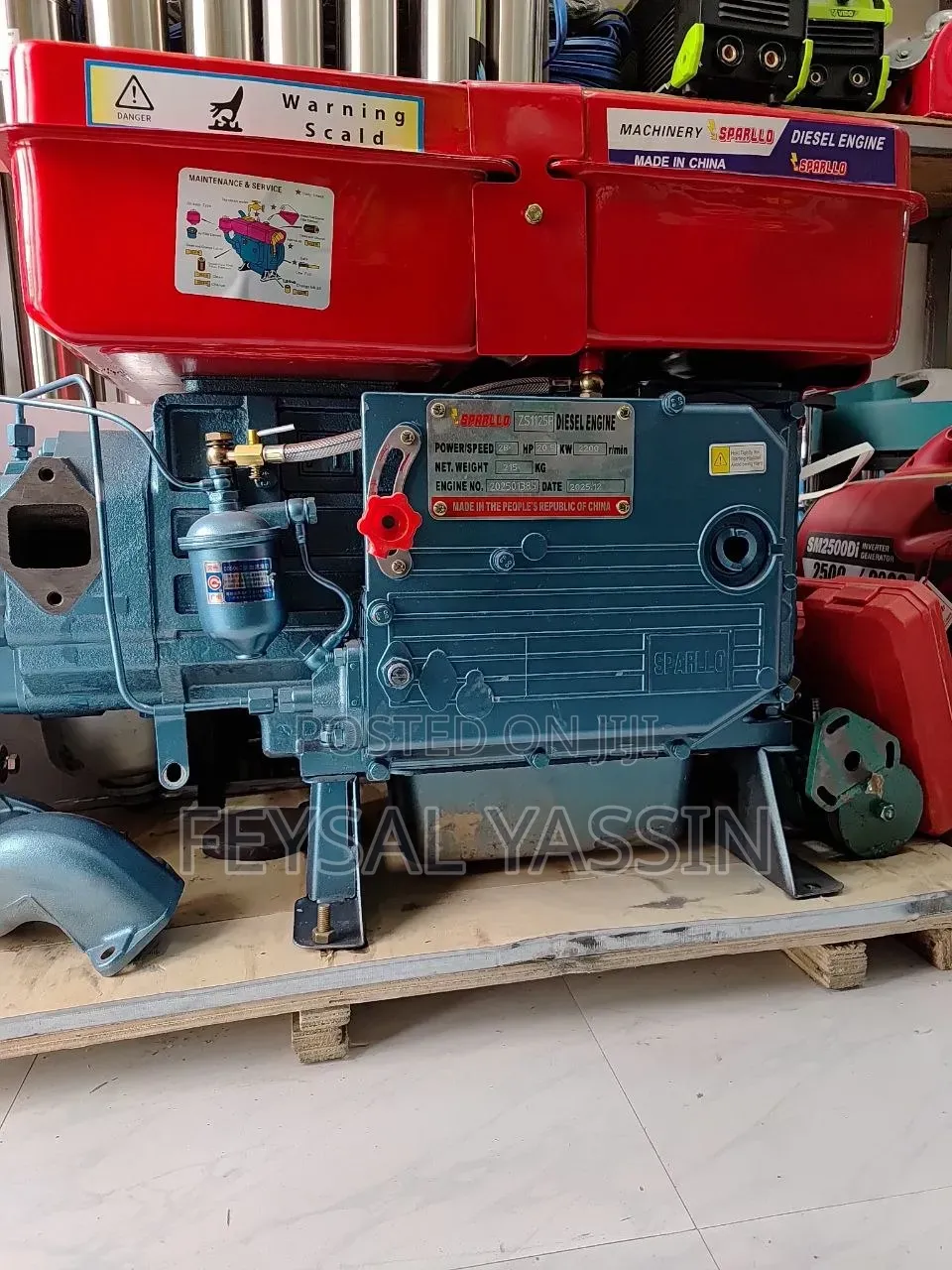 SPARLLO Diesel Engine - 22HP, Single Cylinder, Water-Cooled