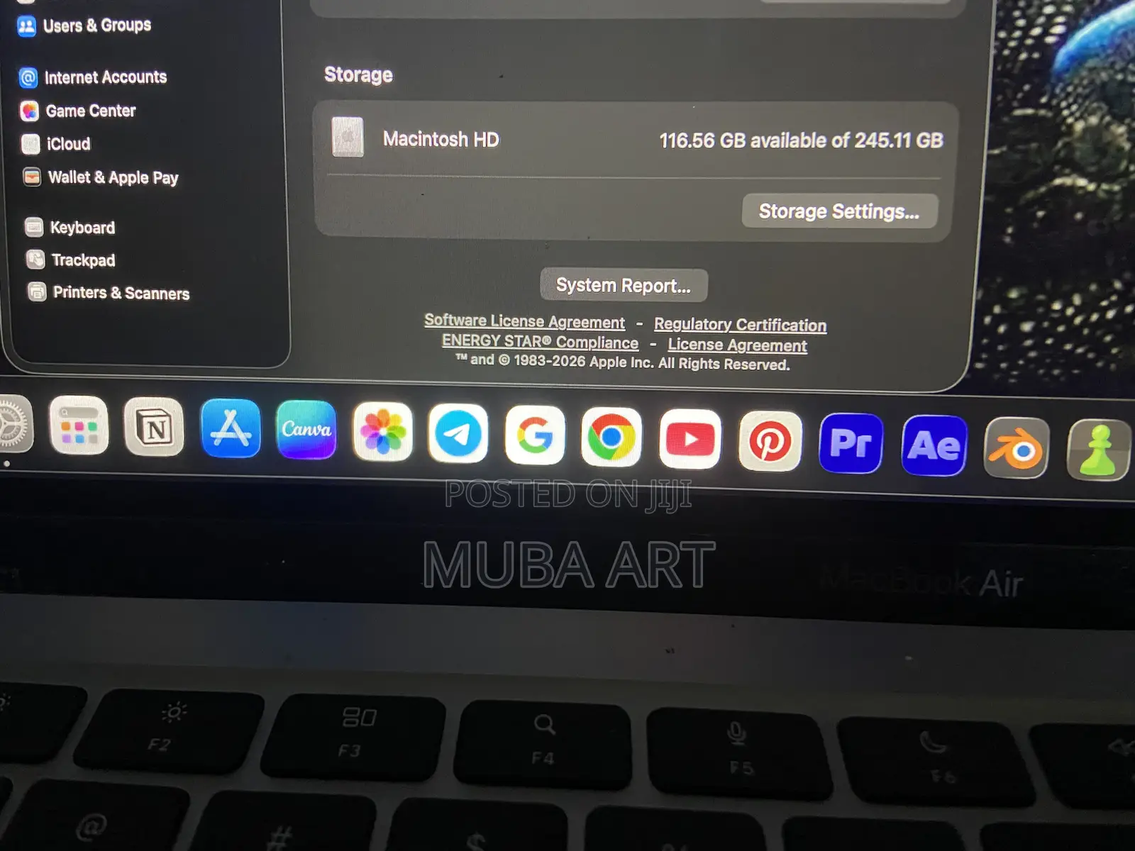 New Laptop Apple MacBook Air 2020 M1 8GB Apple M1 SSD 256GB