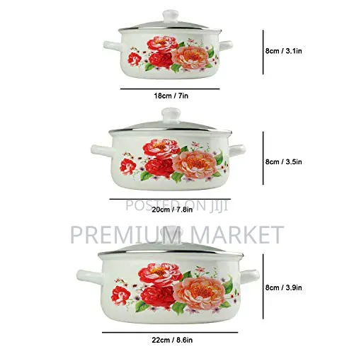 Casserole Pot With Sturdy Glass Lids 3 Set የወጥ መስራያ እና ማቅረቢያ