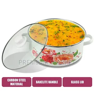 Casserole Pot With Sturdy Glass Lids 3 Set የወጥ መስራያ እና ማቅረቢያ