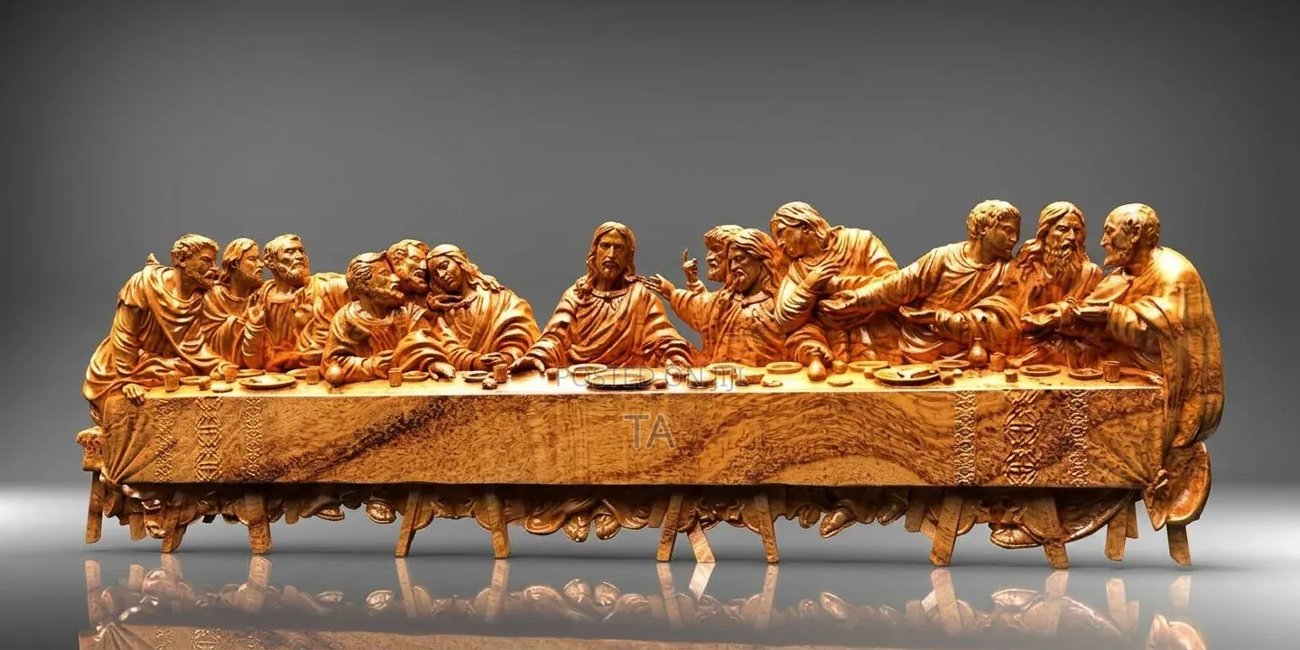 The Last Supper – Handcrafted Wanza Wood የመጨረሻው እራት በዋንዛ እንጨት