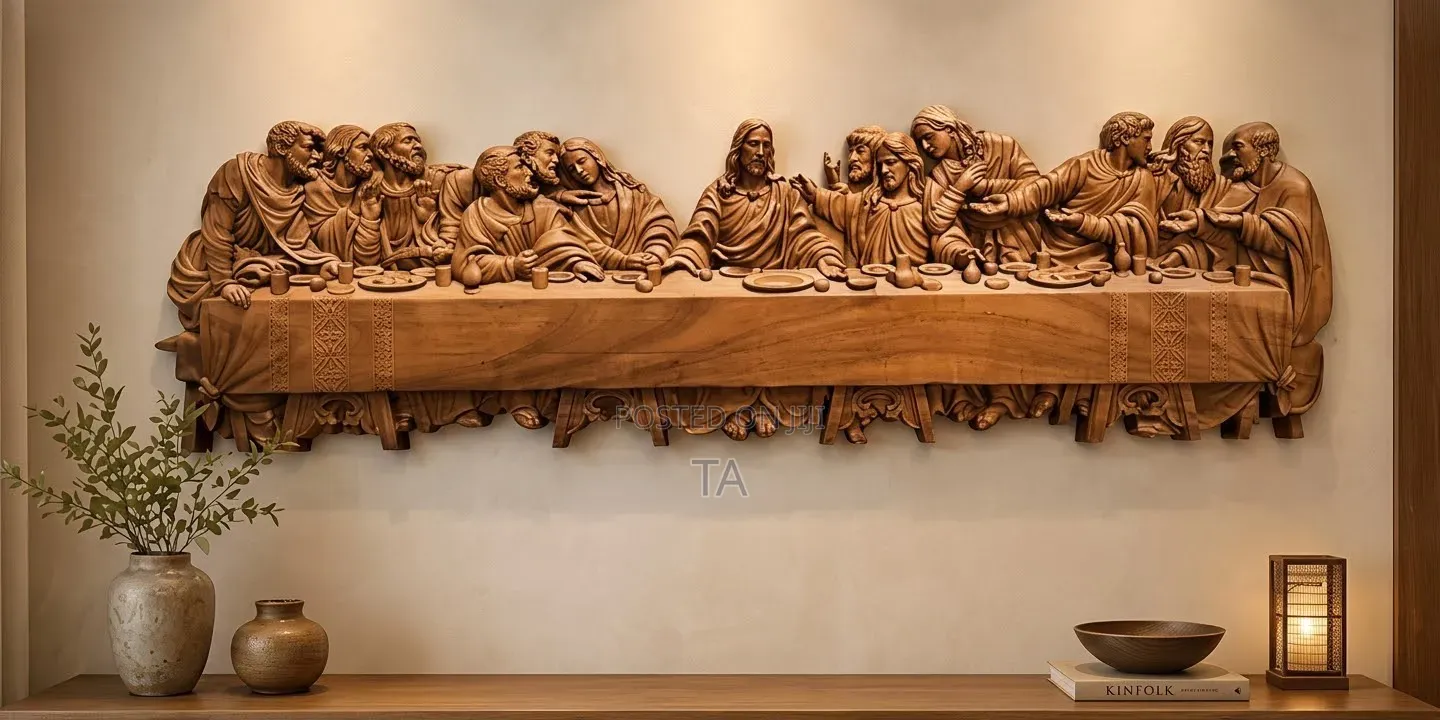 The Last Supper – Handcrafted Wanza Wood የመጨረሻው እራት በዋንዛ እንጨት