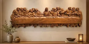 The Last Supper – Handcrafted Wanza Wood የመጨረሻው እራት በዋንዛ እንጨት
