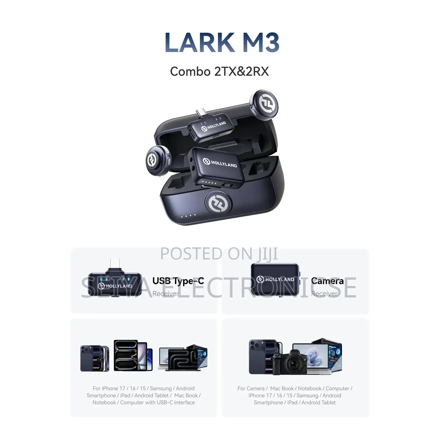 Hollyland LARK M3 Wireless Microphone System (Combo 2TX & 2RX),