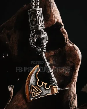 1pc Retro Domineering Nordic Rune Viking Ax Pendent Necklace