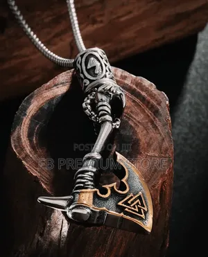 1pc Retro Domineering Nordic Rune Viking Ax Pendent Necklace