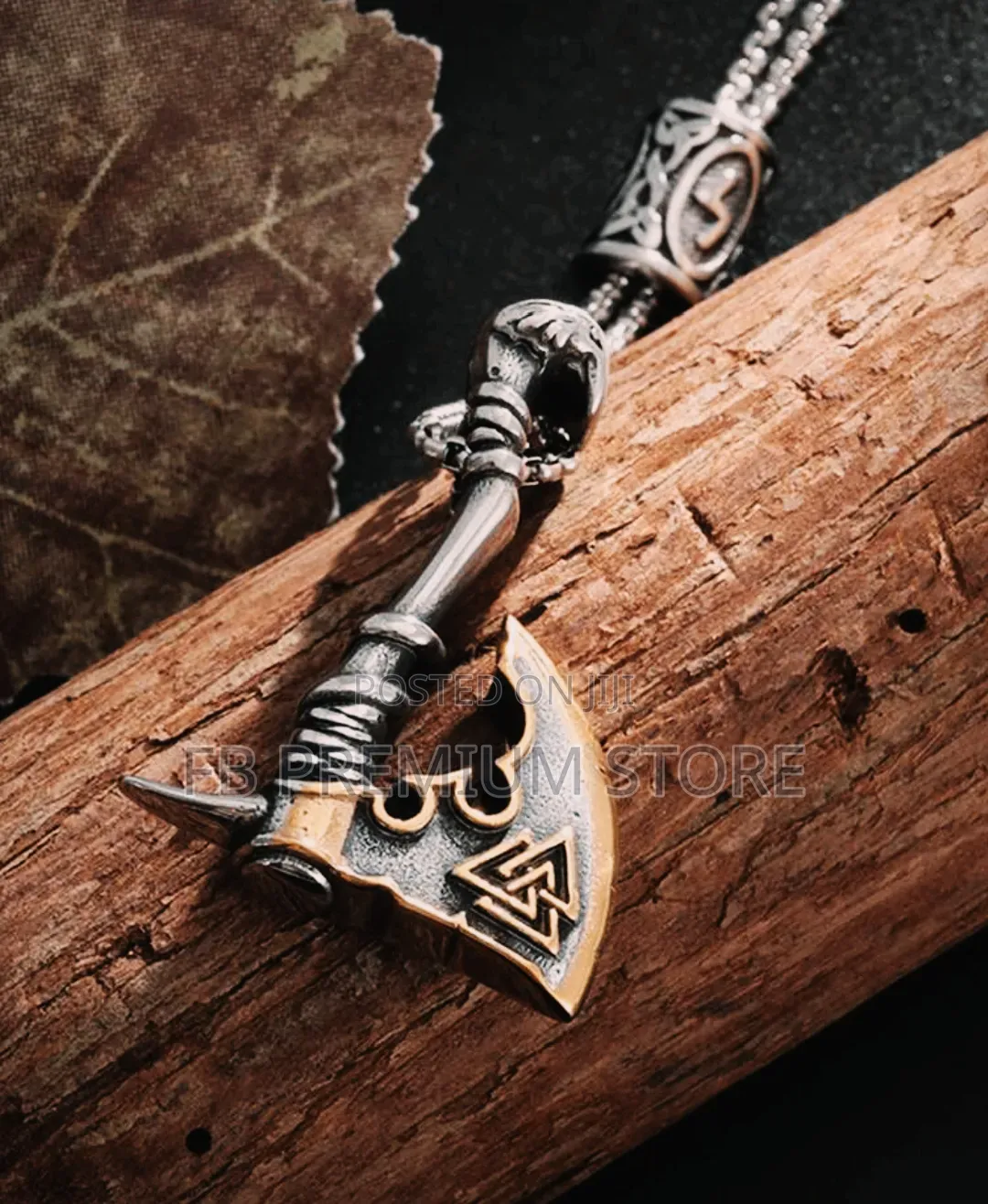 1pc Retro Domineering Nordic Rune Viking Ax Pendent Necklace