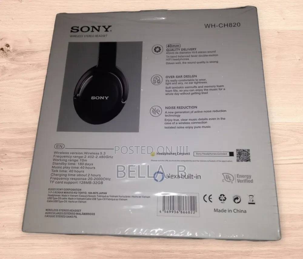 Sony WH-CH820 Wireless Headset – Modern Style