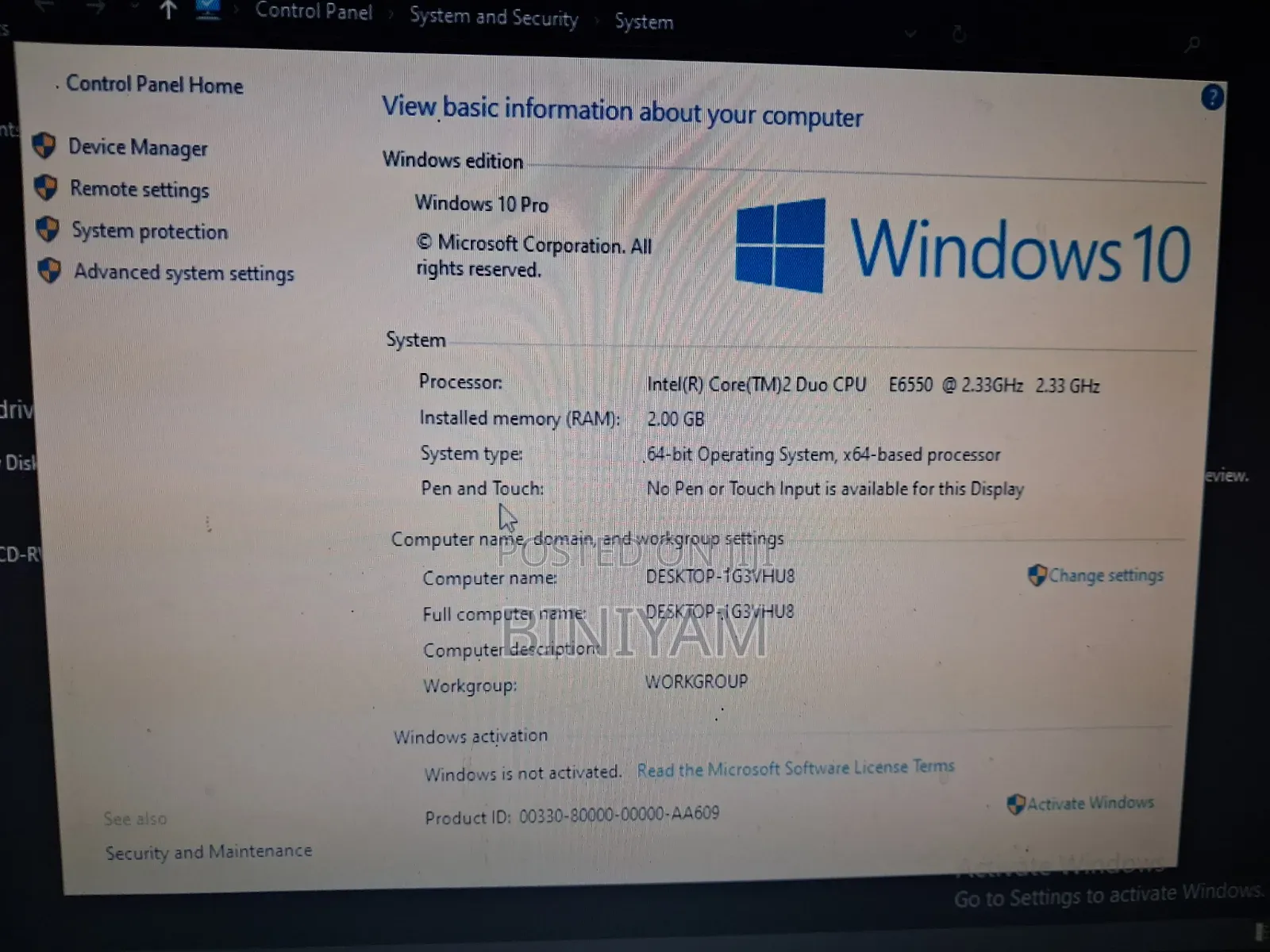 Desktop Computer Dell OptiPlex 780 2GB Intel Core 2 Duo HDD 256GB