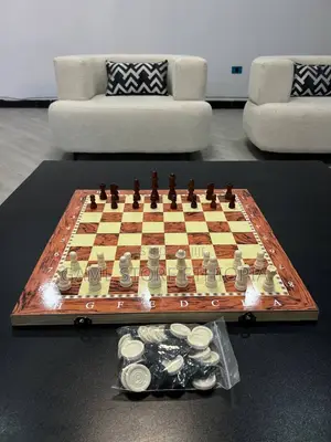 3in1Wooden Chess+ Checkers + Backgammon 3በ1 ቼዝ + ዳማ +ባክጋመን 50cm X 50cm