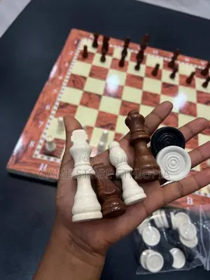 3in1Wooden Chess+ Checkers + Backgammon 3በ1 ቼዝ + ዳማ +ባክጋመን 50cm X 50cm