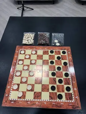 3in1Wooden Chess+ Checkers + Backgammon 3በ1 ቼዝ + ዳማ +ባክጋመን 50cm X 50cm
