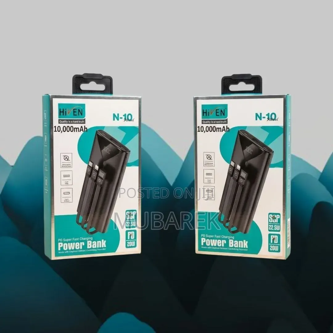 Built-in Cables Power Bank | باور بانك بأسلاك مدمج