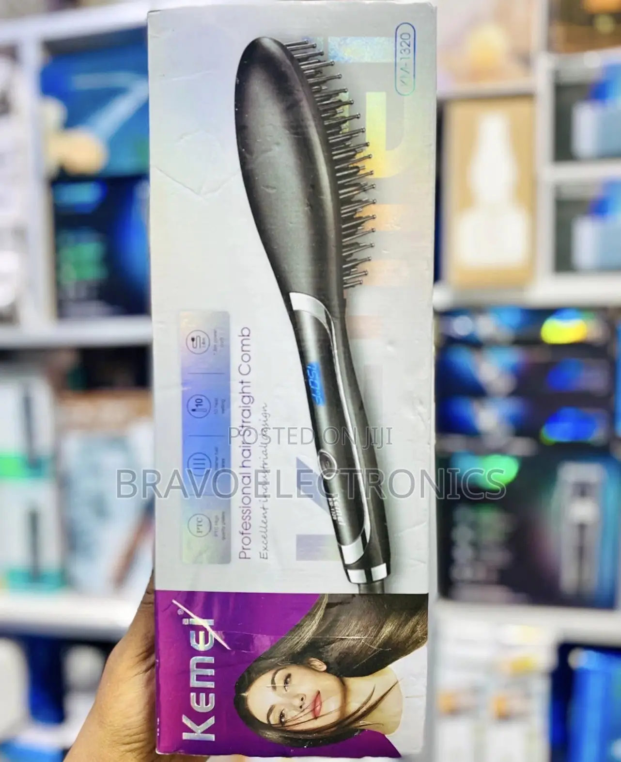Kemei Hair Straightener Brush KM-1320 for Styling Hair