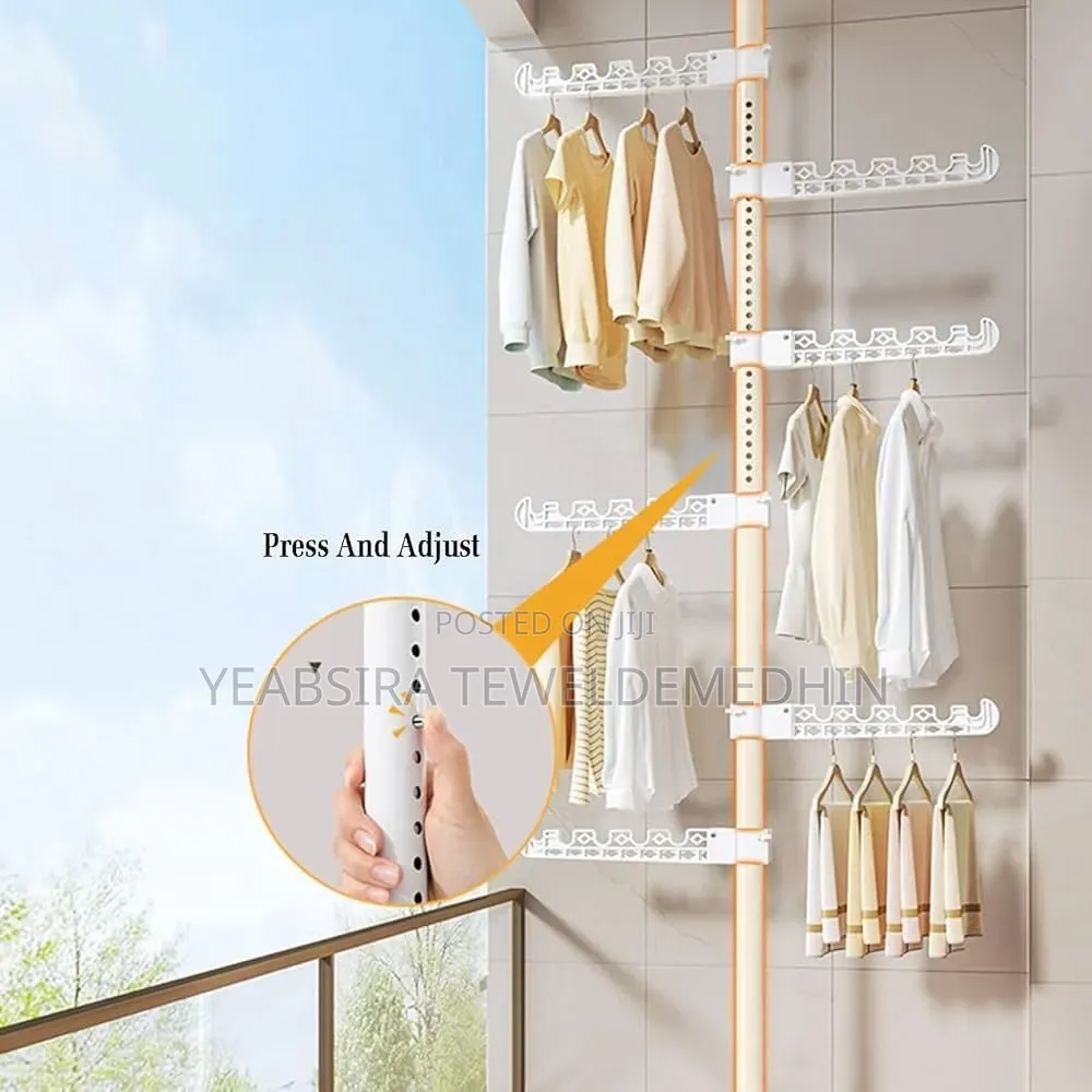 Telescopic Floor to Ceiling Free Standing Cloth Drying Pole