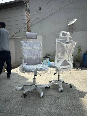 Brand New Gray Executive Office Chair With Headrest Adjustable & Swive