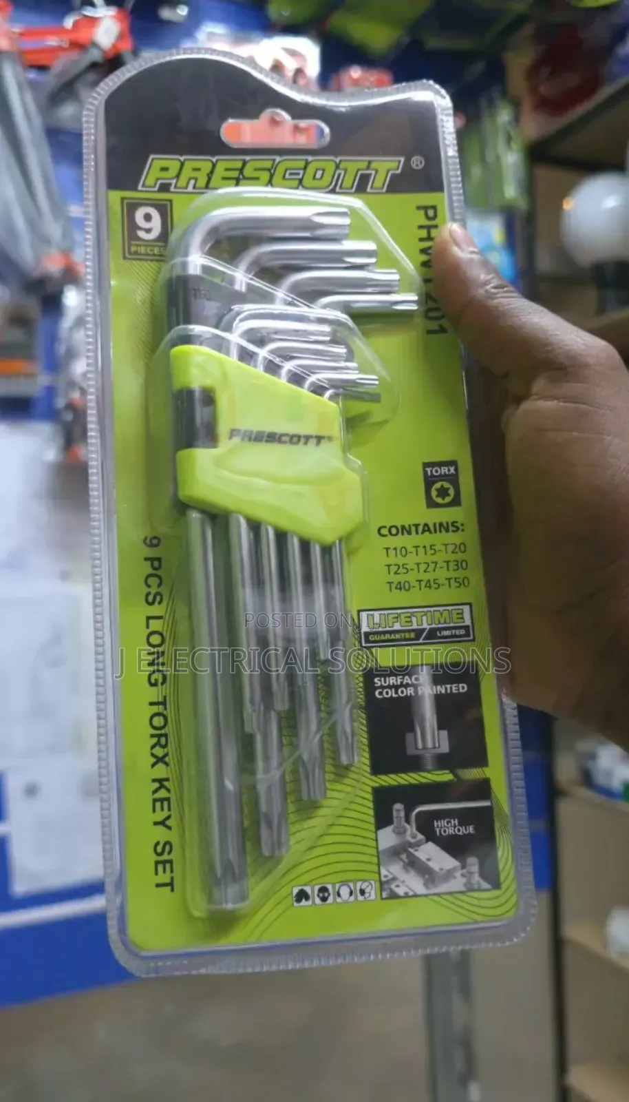 Original PRESCOTT 9 PCS Long Torx Key Set (T10-T50) PHWT201