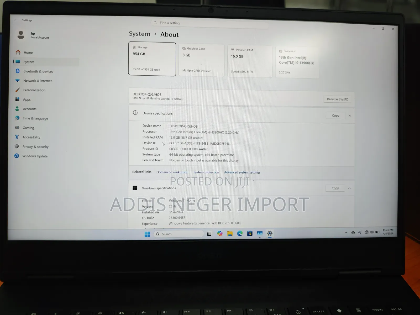 New Laptop HP Omen 16 16GB Intel Core i9 SSD 1T