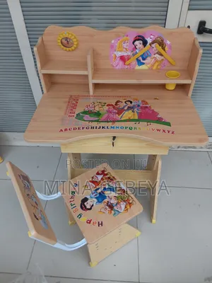 Cute Modern Kids Study Table + Chair Set
