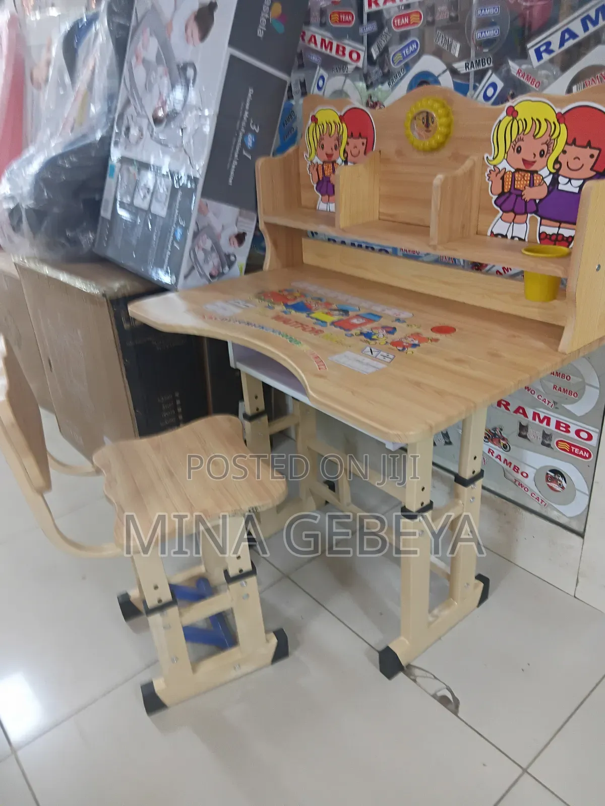 Cute Modern Kids Study Table + Chair Set