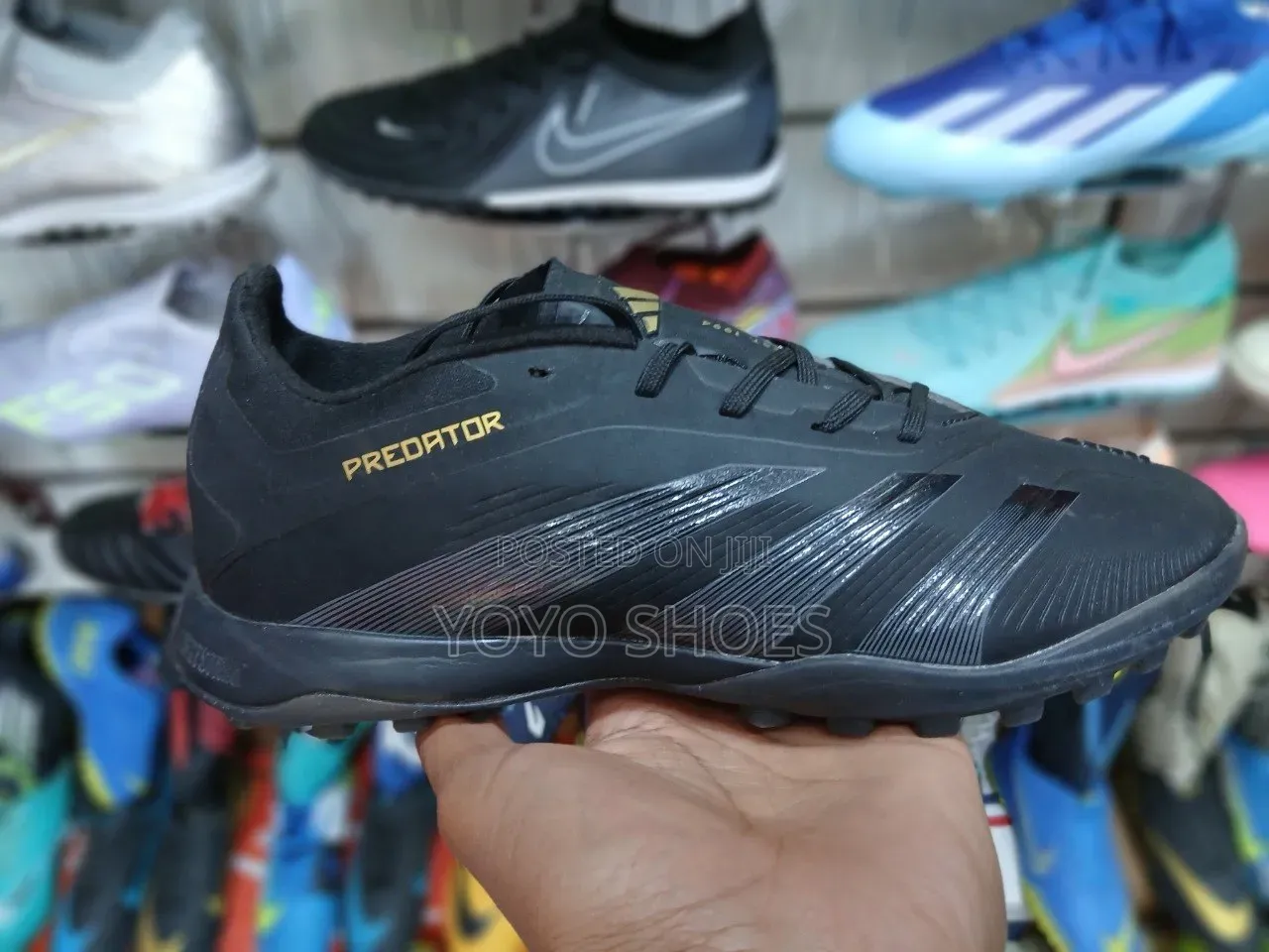 Adidas Predator League Turf (TF) Soccer Black, Carbon/Gold Metallic