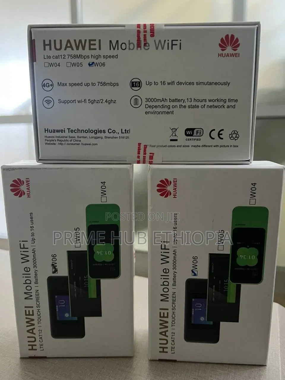 HUAWEI Mobile WiFi W06 CAT12 758Mbps Touch Screen 3000mAh Battery