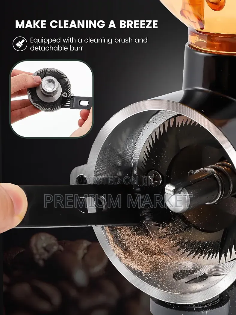 Coffe Grinder Powerfull Flat Burr ሁዋንዩ ለስራ እና ለቤት አገልግሎት የቡና መፍጫ